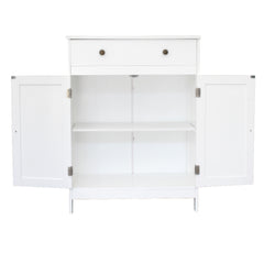 HAOYYE Double Door Cabinet with Drawer, Spacious Storage Solution, Durable Construction, Elegant Modern Design, Perfect for Organizing Household Items, Easy Assembly, Ideal for Living Room, Bedroom, or Office Use