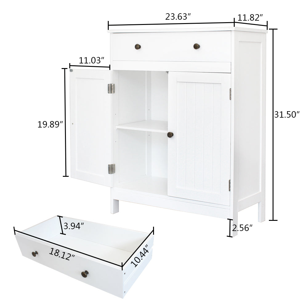 HAOYYE Double Door Cabinet with Drawer, Spacious Storage Solution, Durable Construction, Elegant Modern Design, Perfect for Organizing Household Items, Easy Assembly, Ideal for Living Room, Bedroom, or Office Use