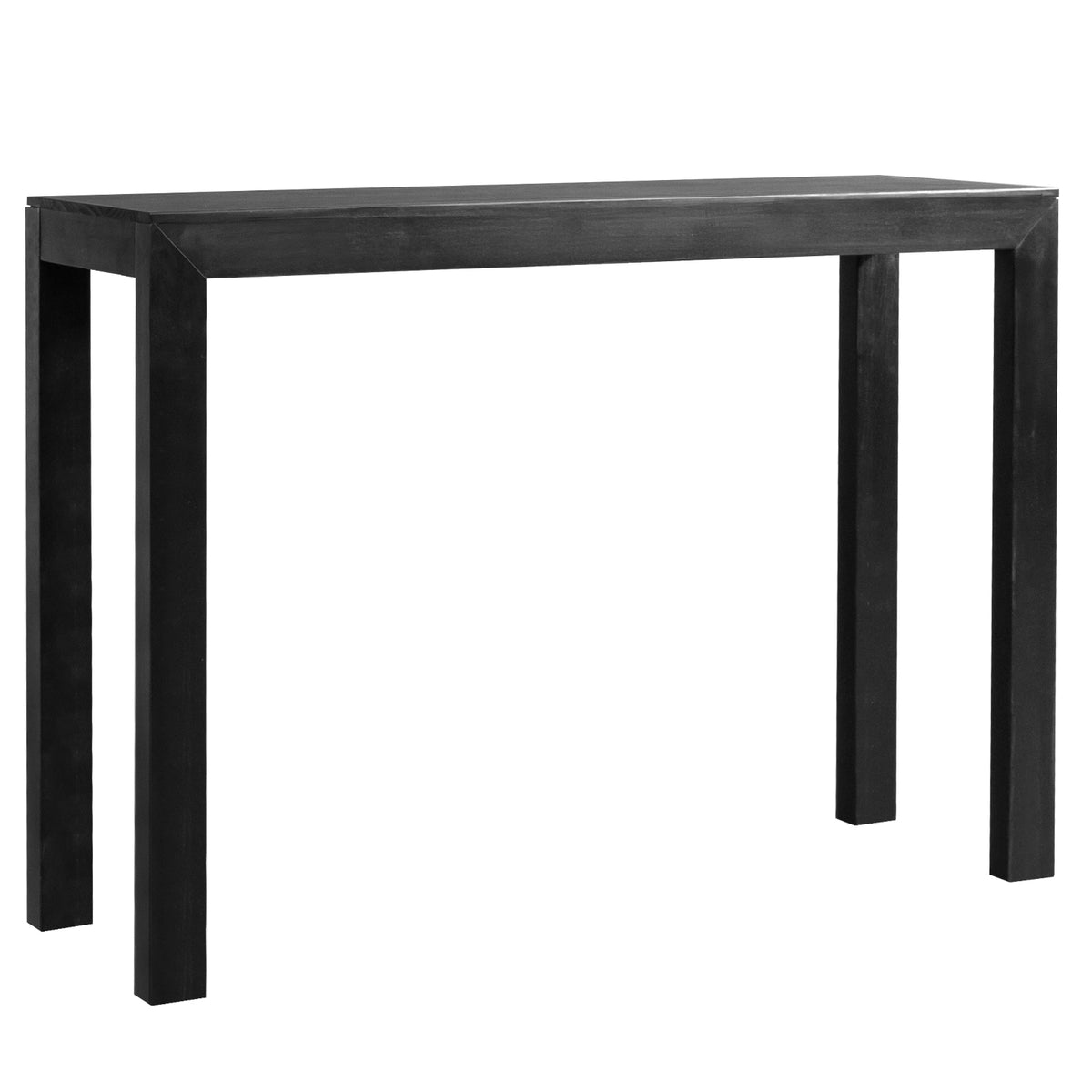 HAOYYE Pinewood Entryway Table with Black Finish, Narrow Console Table for Living Room and Hallway, Stylish Sofa Table for Home Decor and Organization, Durable and Space-Saving Design