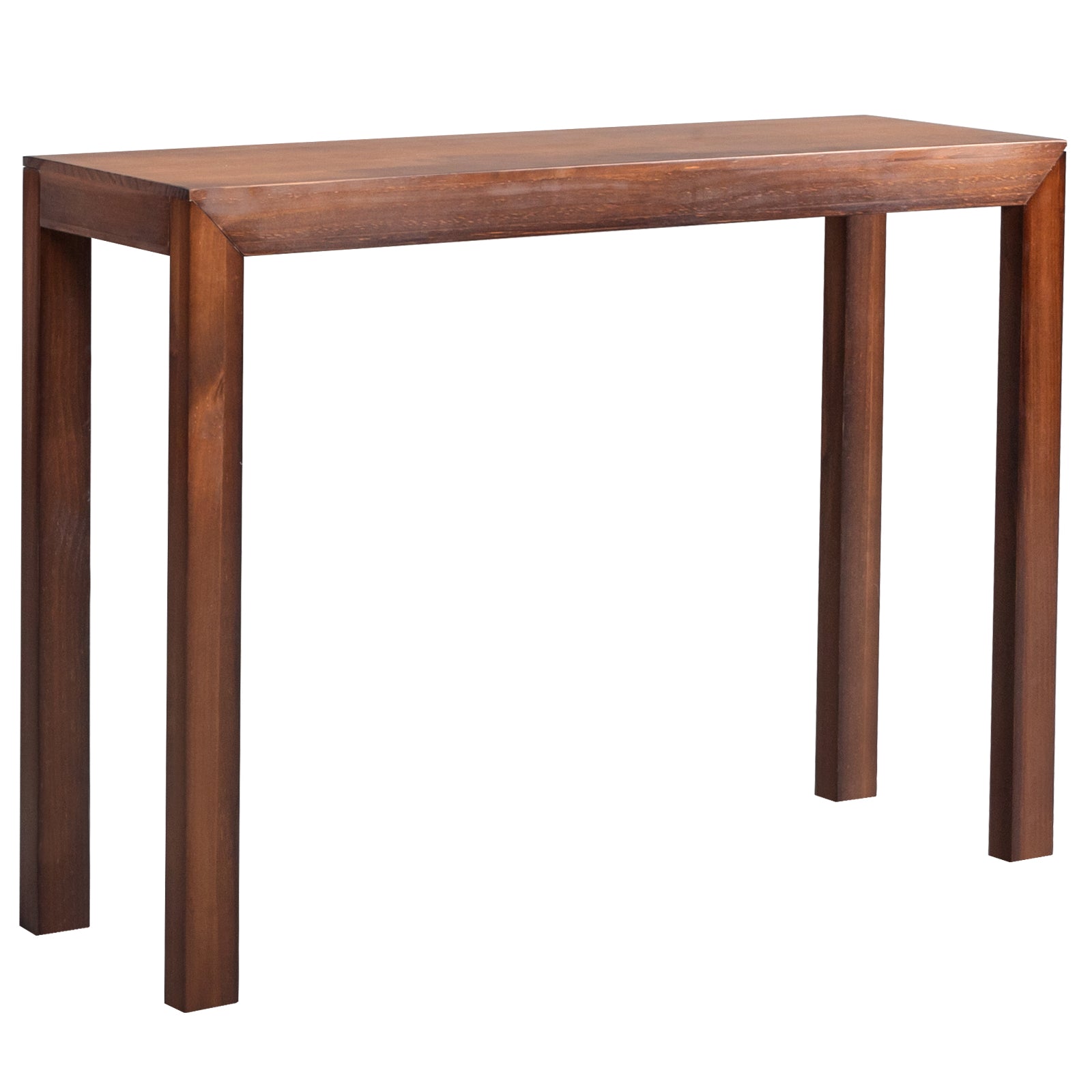 HAOYYE Pinewood Entryway Table with Walnut Finish, Narrow Console Table for Living Room and Hallway, Stylish Sofa Table for Home Decor and Organization, Durable and Space-Saving Design