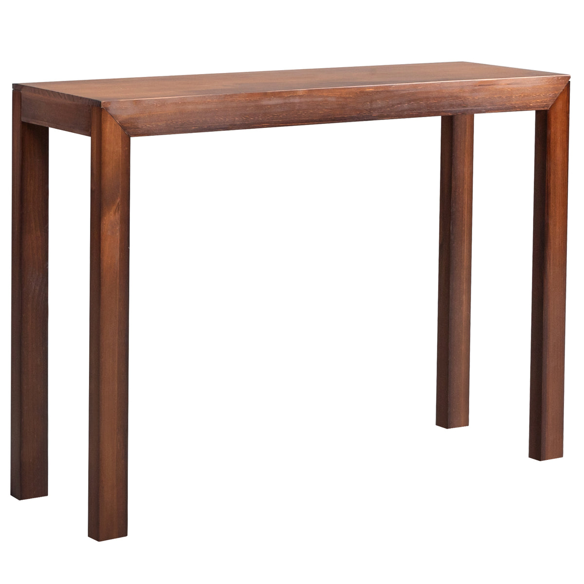 HAOYYE Pinewood Entryway Table with Walnut Finish, Narrow Console Table for Living Room and Hallway, Stylish Sofa Table for Home Decor and Organization, Durable and Space-Saving Design