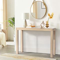 HAOYYE Pinewood Entryway Table with Natural Wood Finish, Narrow Console Table for Living Room and Hallway, Stylish Sofa Table for Home Decor and Organization, Durable and Space-Saving Design
