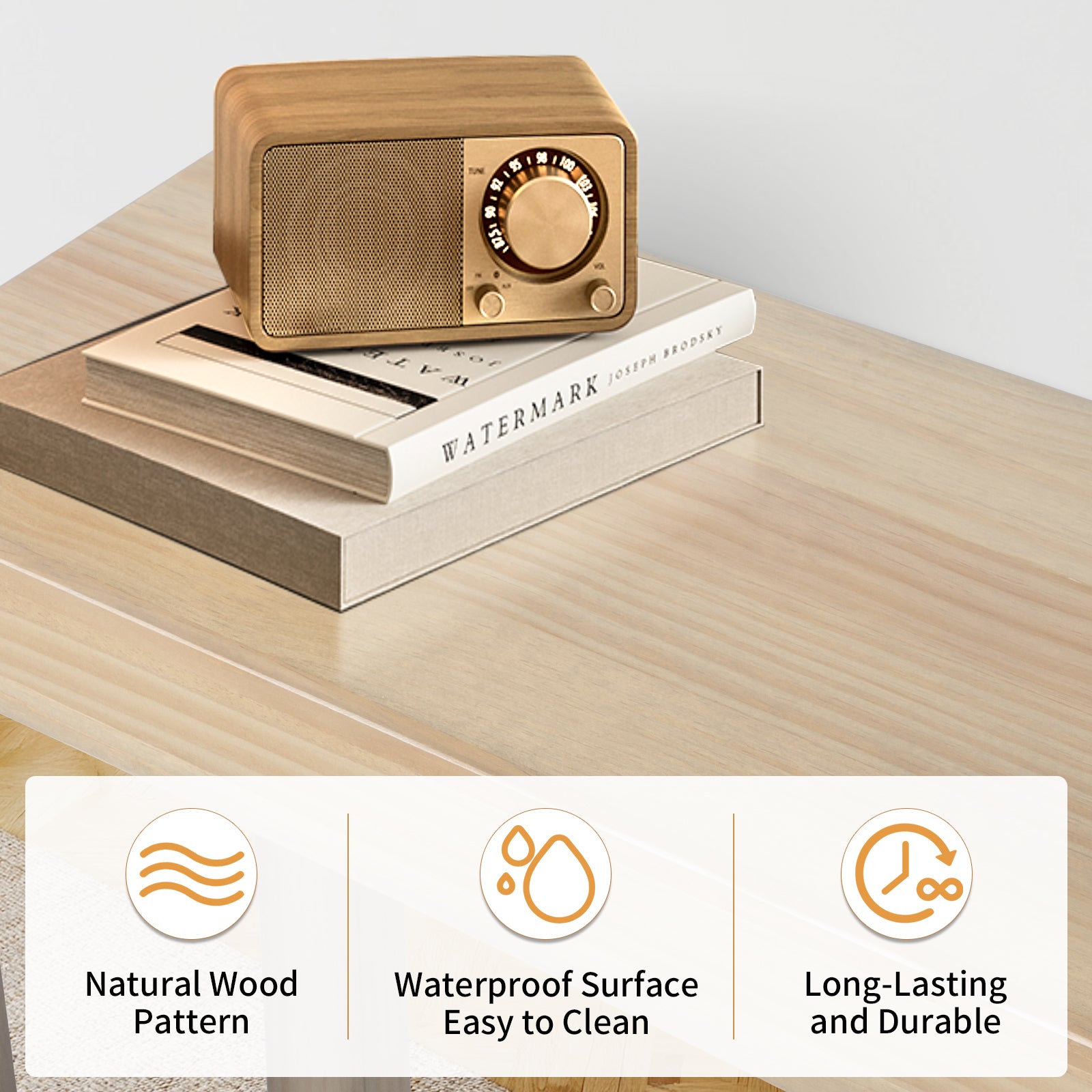 HAOYYE Pinewood Entryway Table with Natural Wood Finish, Narrow Console Table for Living Room and Hallway, Stylish Sofa Table for Home Decor and Organization, Durable and Space-Saving Design