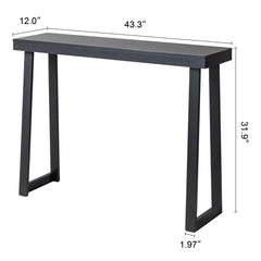 HAOYYE Solid Wood Console Table With Black Finish Narrow Entryway Sofa Table For Hallway Living Room Foyer And Behind The Couch Stylish Durable Pine Wood Accent Table Perfect For Small Spaces And Modern Home Decor