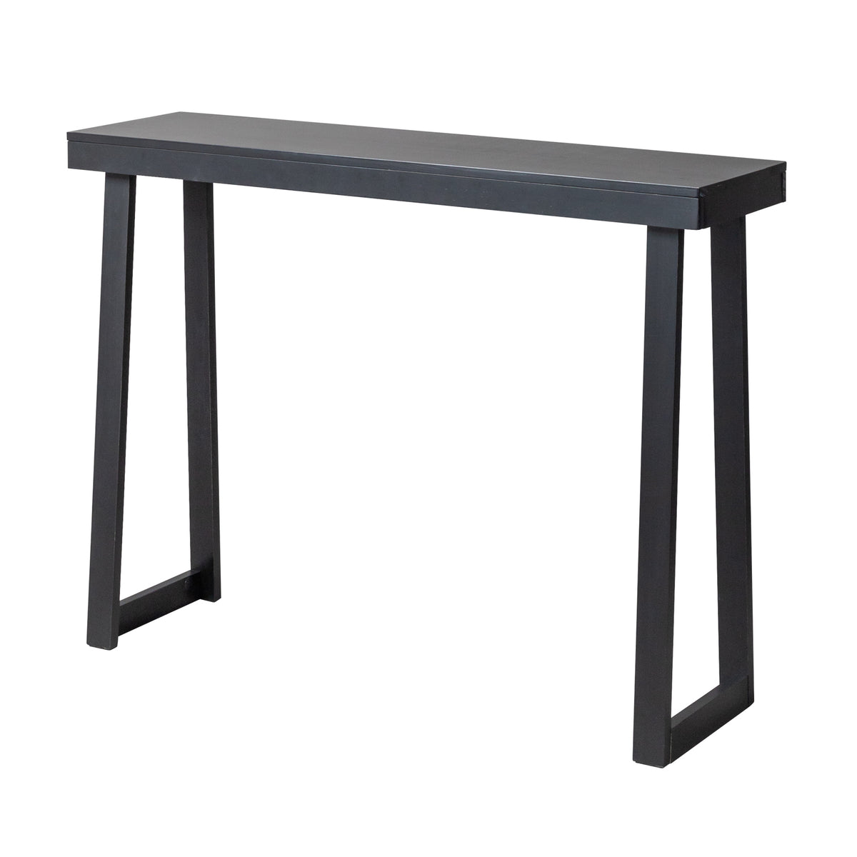 HAOYYE Solid Wood Console Table With Black Finish Narrow Entryway Sofa Table For Hallway Living Room Foyer And Behind The Couch Stylish Durable Pine Wood Accent Table Perfect For Small Spaces And Modern Home Decor