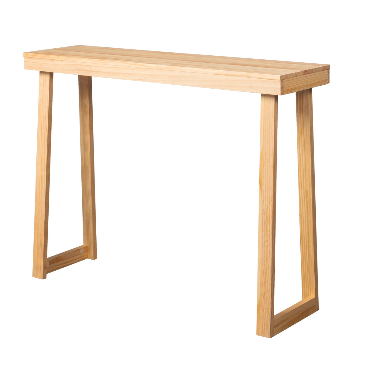 HAOYYE Solid Wood Console Table for Entryway and Living Room, Narrow Sofa Table for Hallway and Behind Couch, Stylish Wood Color Design with Durable Pine Construction, Modern Minimalist Accent Table Perfect for Foyer and Small Spaces