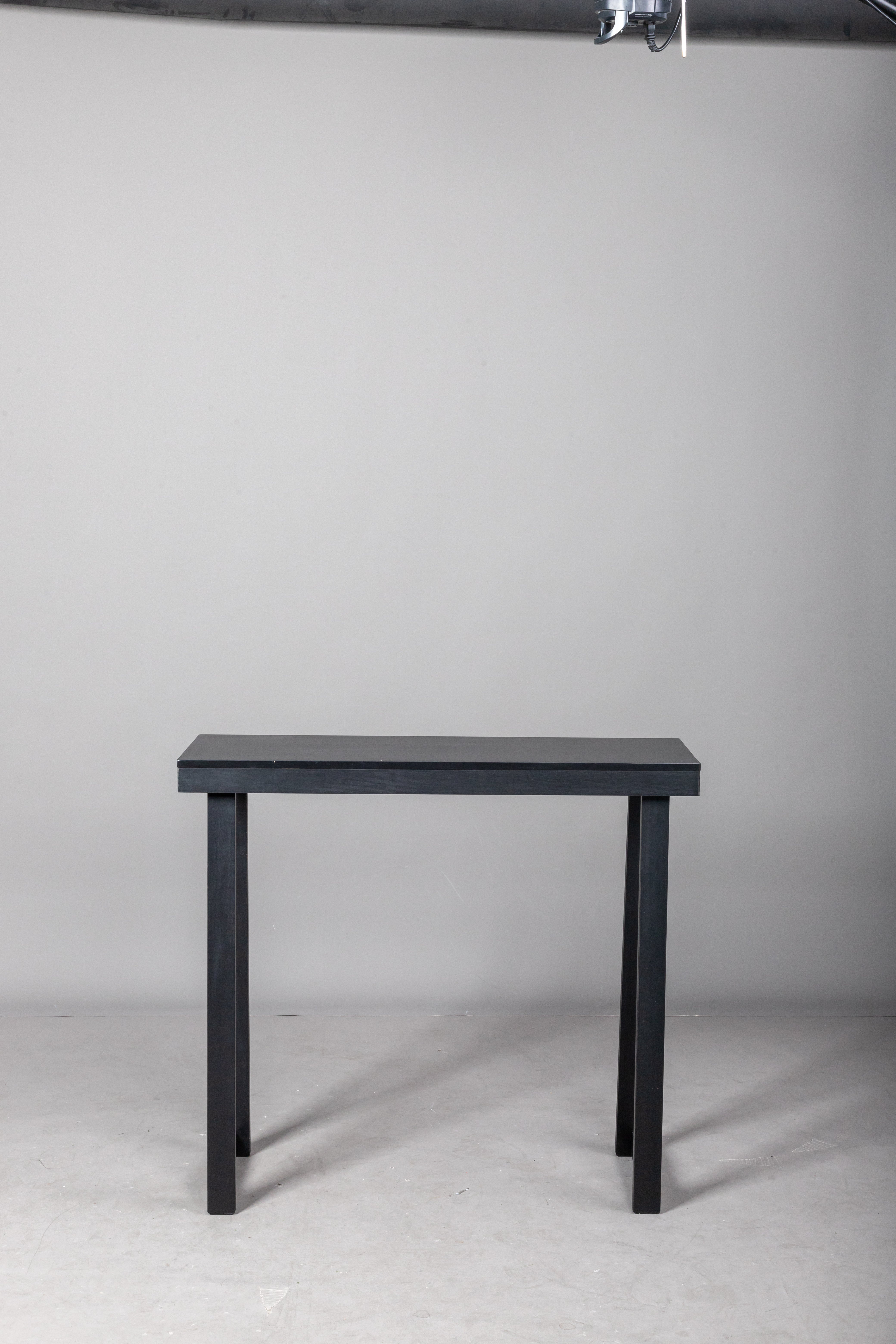 HAOYYE Solid Wood Console Table for Entryway, Narrow Sofa Table for Hallway, Living Room, Foyer, Behind Couch, Stylish and Sturdy Black Finish Accent Table for Small Spaces and Home Decor