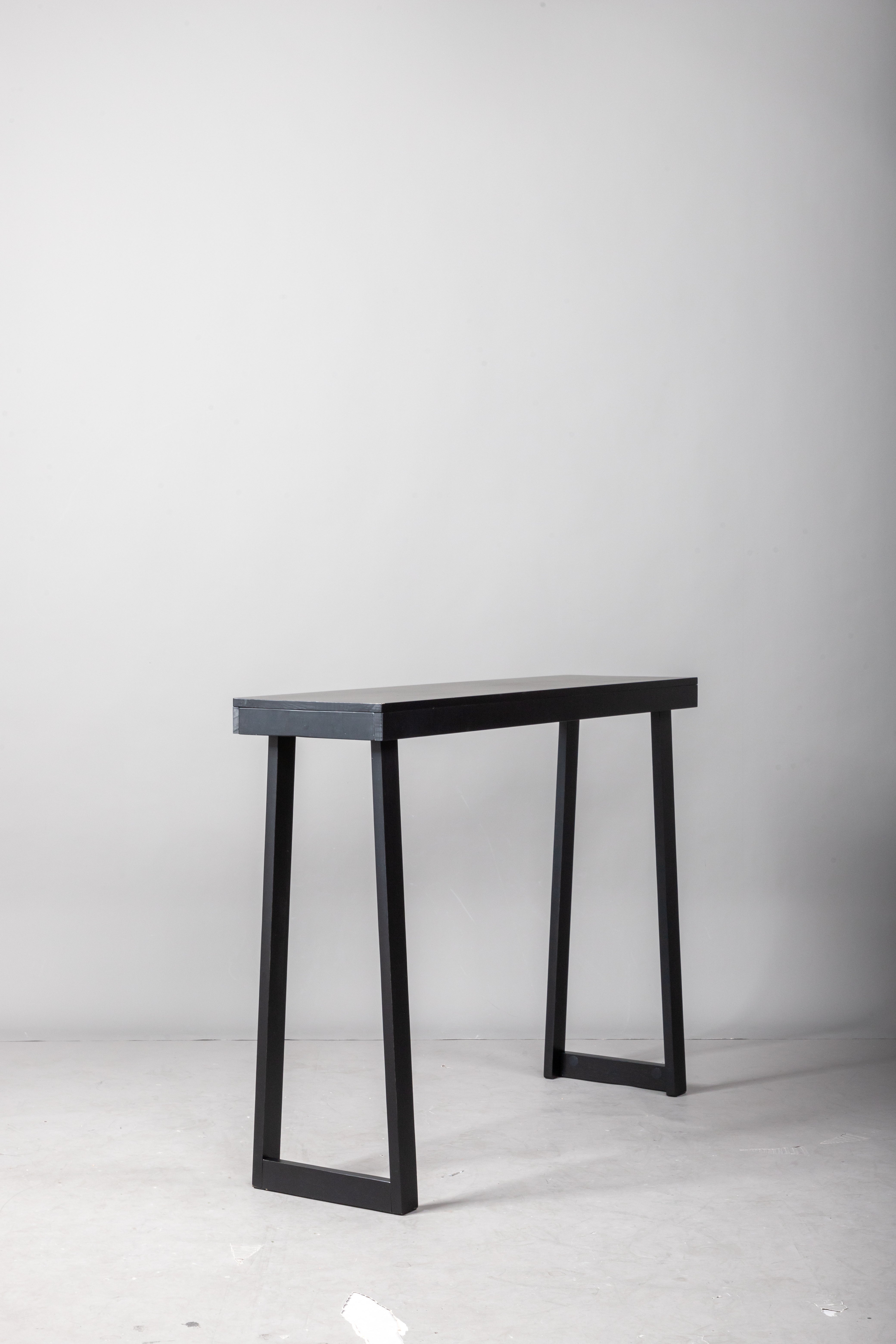HAOYYE Solid Wood Console Table for Entryway, Narrow Sofa Table for Hallway, Living Room, Foyer, Behind Couch, Stylish and Sturdy Black Finish Accent Table for Small Spaces and Home Decor