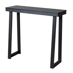 HAOYYE Solid Wood Console Table for Entryway, Narrow Sofa Table for Hallway, Living Room, Foyer, Behind Couch, Stylish and Sturdy Black Finish Accent Table for Small Spaces and Home Decor