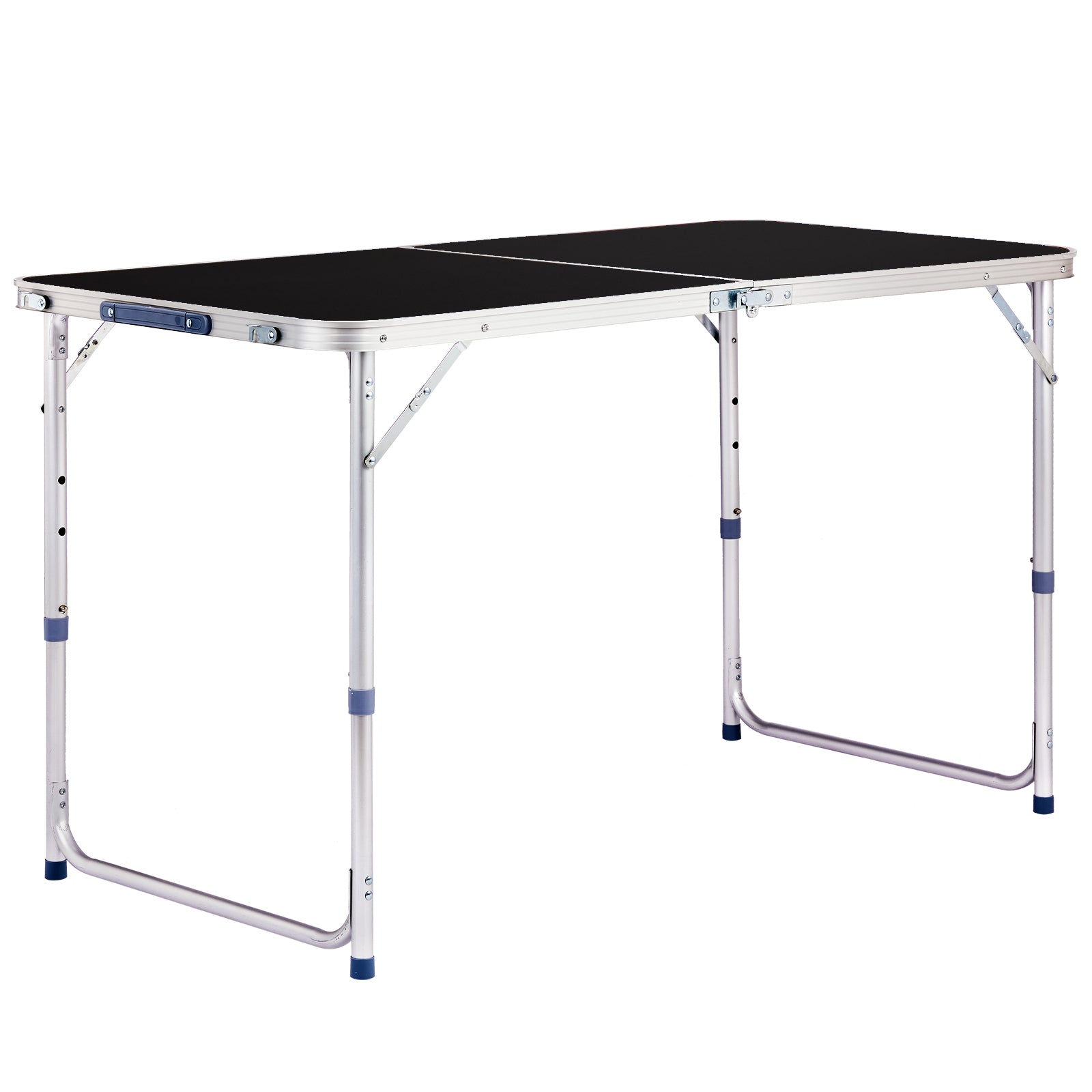 HAOYYE 4Ft Portable Multipurpose Folding Table, Lightweight Foldable Utility Table with Carry Handle, Sturdy Plastic Tabletop and Metal Legs, for Indoor Outdoor Use, Picnic, Camping, Party, Dining, Crafting, Backyard, Black