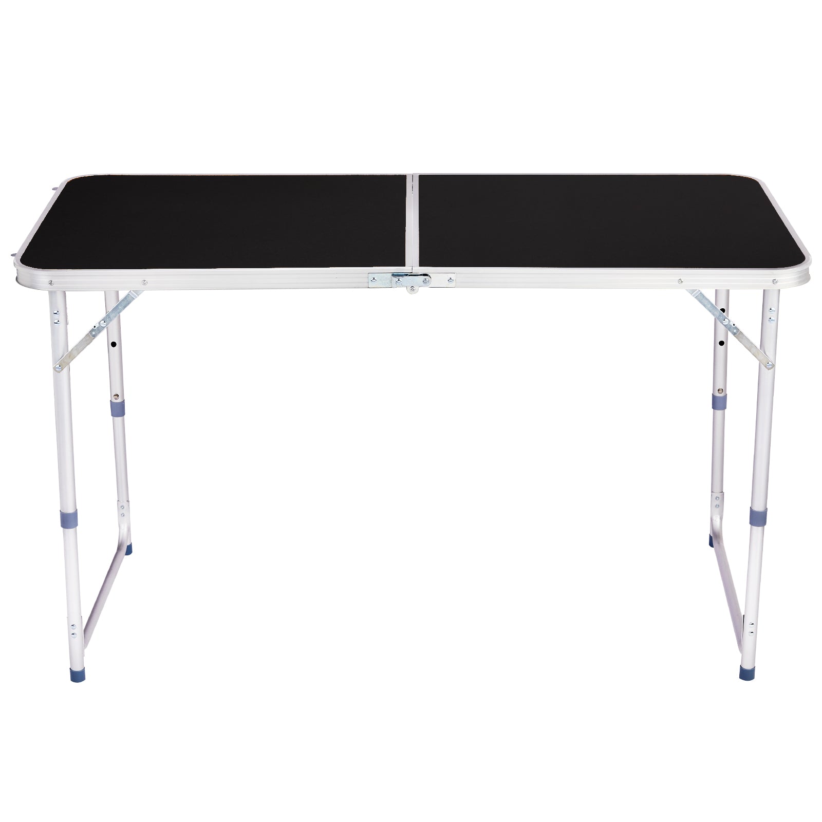 HAOYYE 4Ft Portable Multipurpose Folding Table, Lightweight Foldable Utility Table with Carry Handle, Sturdy Plastic Tabletop and Metal Legs, for Indoor Outdoor Use, Picnic, Camping, Party, Dining, Crafting, Backyard, Black