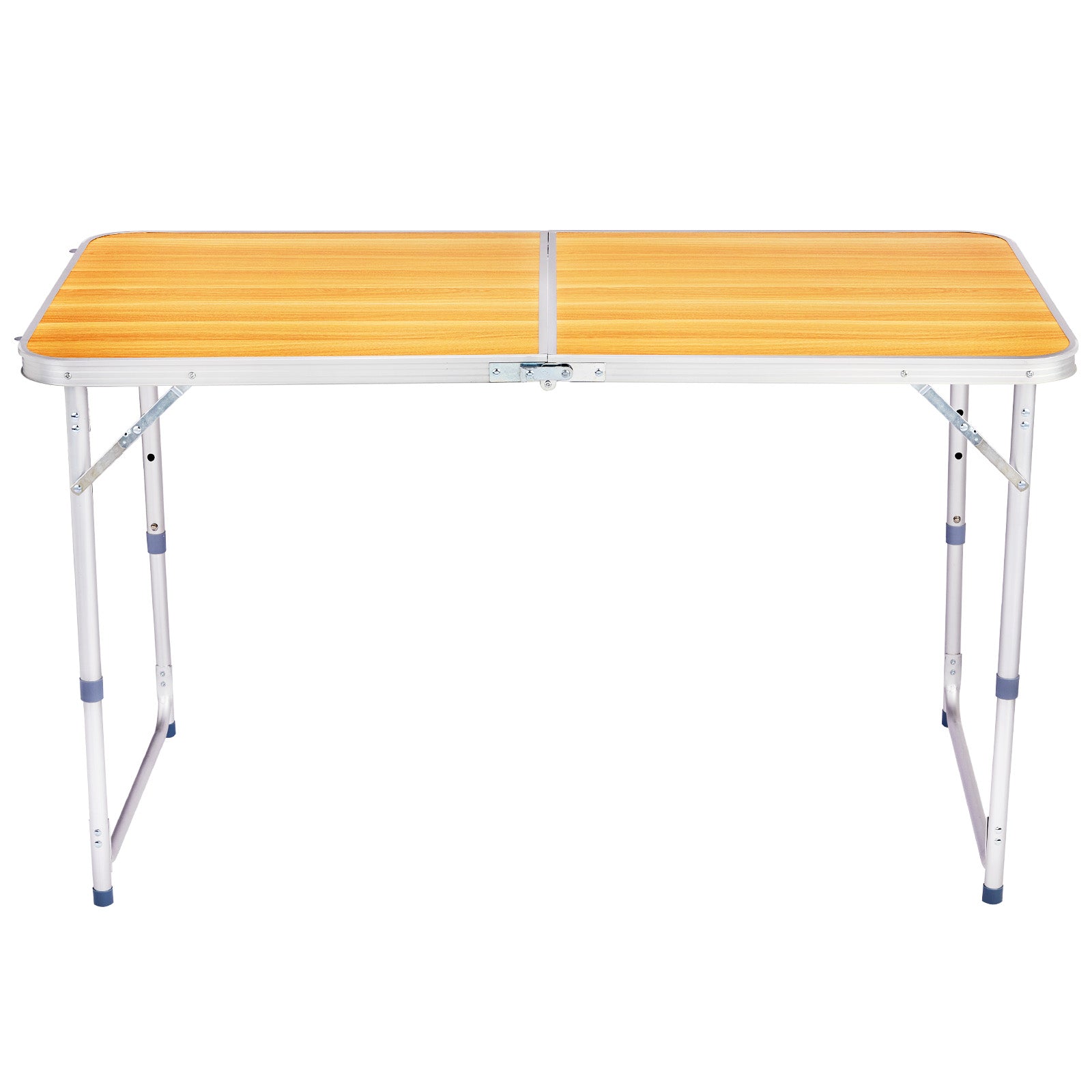 HAOYYE Portable Multipurpose Folding Table Wood Grain Color Lightweight Aluminum Camping Table with Handle Waterproof Scratch Resistant Surface for Outdoor Picnic BBQ Travel Indoor Home Office Use