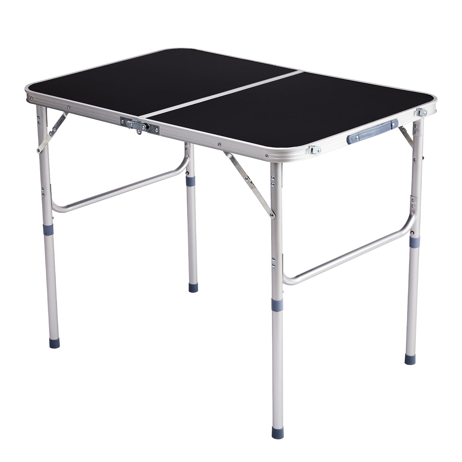 HAOYYE 3ft Aluminum Alloy Folding Table Black Lightweight Portable Utility Table with Carry Handle for Outdoor Camping Picnic BBQ Travel Kitchen Office Craft and Backyard Use Easy Setup