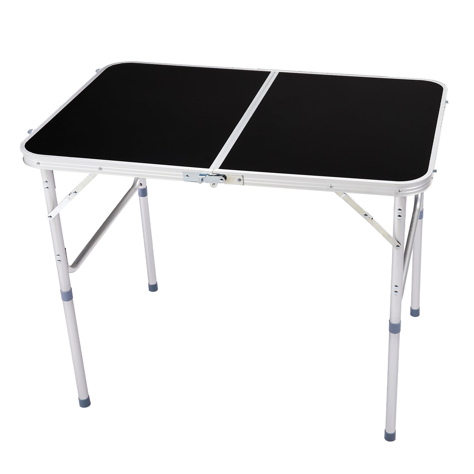 HAOYYE 3ft Aluminum Alloy Folding Table Black Lightweight Portable Utility Table with Carry Handle for Outdoor Camping Picnic BBQ Travel Kitchen Office Craft and Backyard Use Easy Setup
