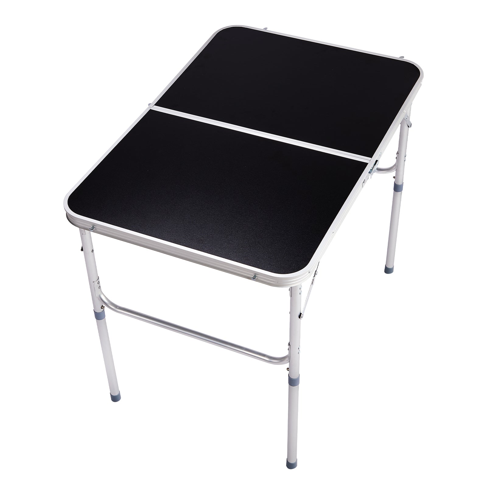 HAOYYE 3ft Aluminum Alloy Folding Table Black Lightweight Portable Utility Table with Carry Handle for Outdoor Camping Picnic BBQ Travel Kitchen Office Craft and Backyard Use Easy Setup