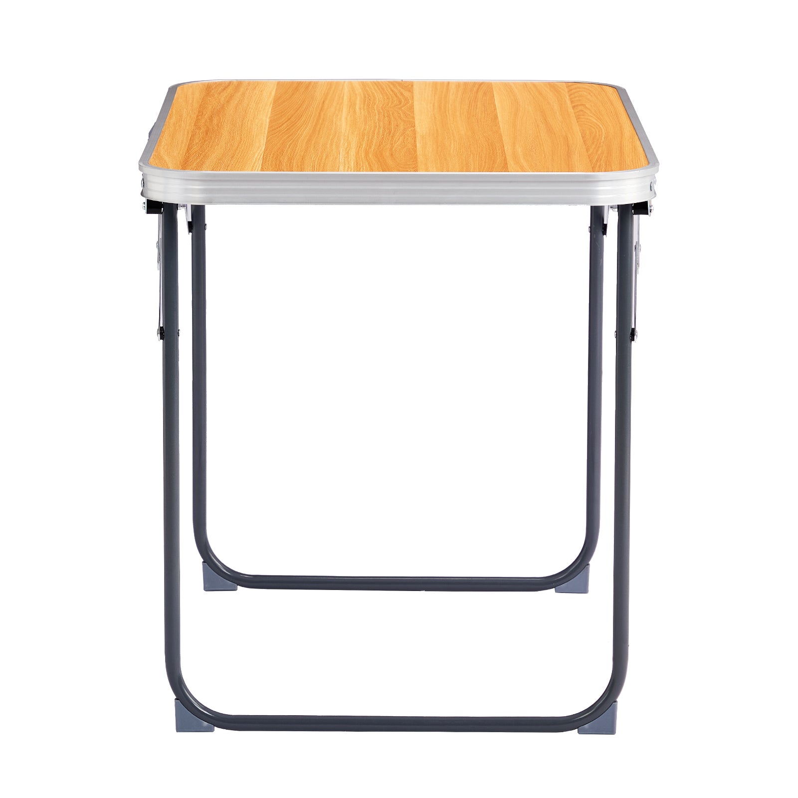 HAOYYE Aluminum Camping Folding Table Wood Grain Color Portable Outdoor Picnic Table Lightweight Rust-Resistant Easy Setup Small Utility Table for BBQ Hiking Patio Travel Indoor Outdoor Use