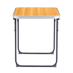HAOYYE Aluminum Camping Folding Table Wood Grain Color Portable Outdoor Picnic Table Lightweight Rust-Resistant Easy Setup Small Utility Table for BBQ Hiking Patio Travel Indoor Outdoor Use