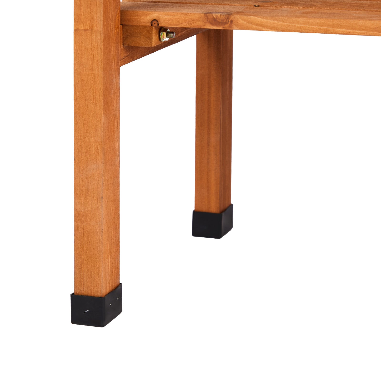 HAOYYE Outdoor Garden Potting Bench Table with Durable Metal Tabletop, Wooden Horticulture Workstation Featuring 2 Spacious Storage Shelves and 3 Convenient Hooks, Natural Wood Finish for Planting and Gardening Organization