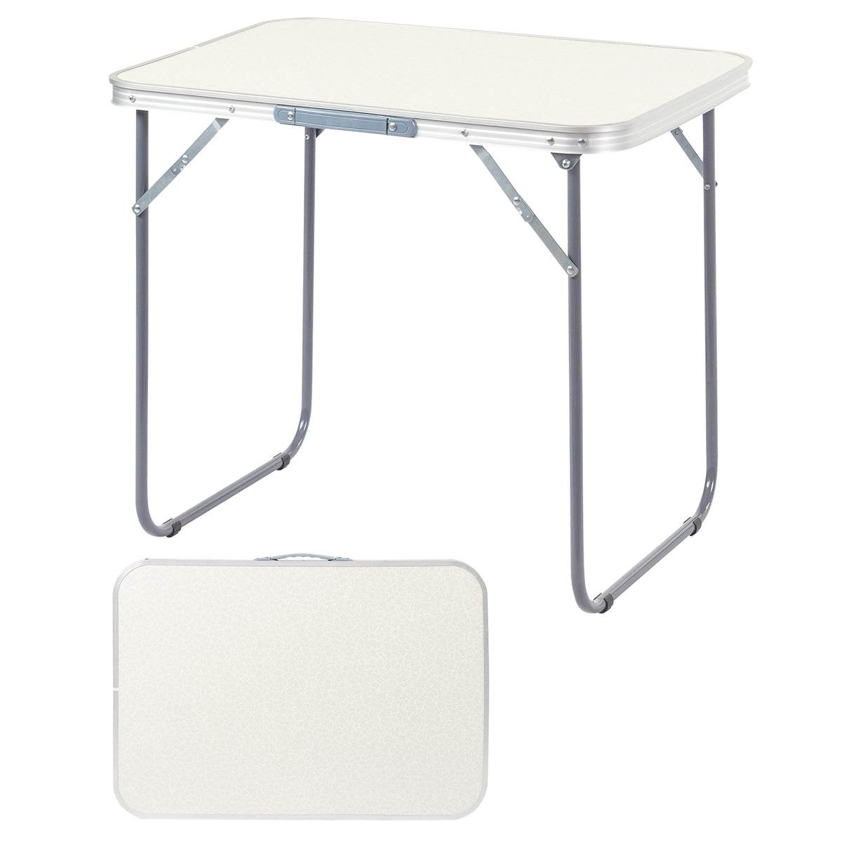 HAOYYE Aluminum Camping Folding Table Lightweight Portable Picnic Table with Carrying Handle Waterproof Scratch Resistant Surface for Outdoor Camping Hiking BBQ Patio Travel Use
