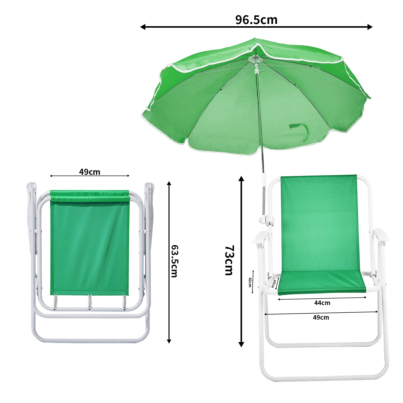 HAOYYE Folding Beach Chair with Umbrella for Adults, Lightweight Portable Camping Chair with Cup Holder and Carry Bag, 265lbs Capacity for Travel, Picnic, Poolside, Patio, Fishing, Concert, Hiking, Outdoor Events and Backyard Relaxation, Green