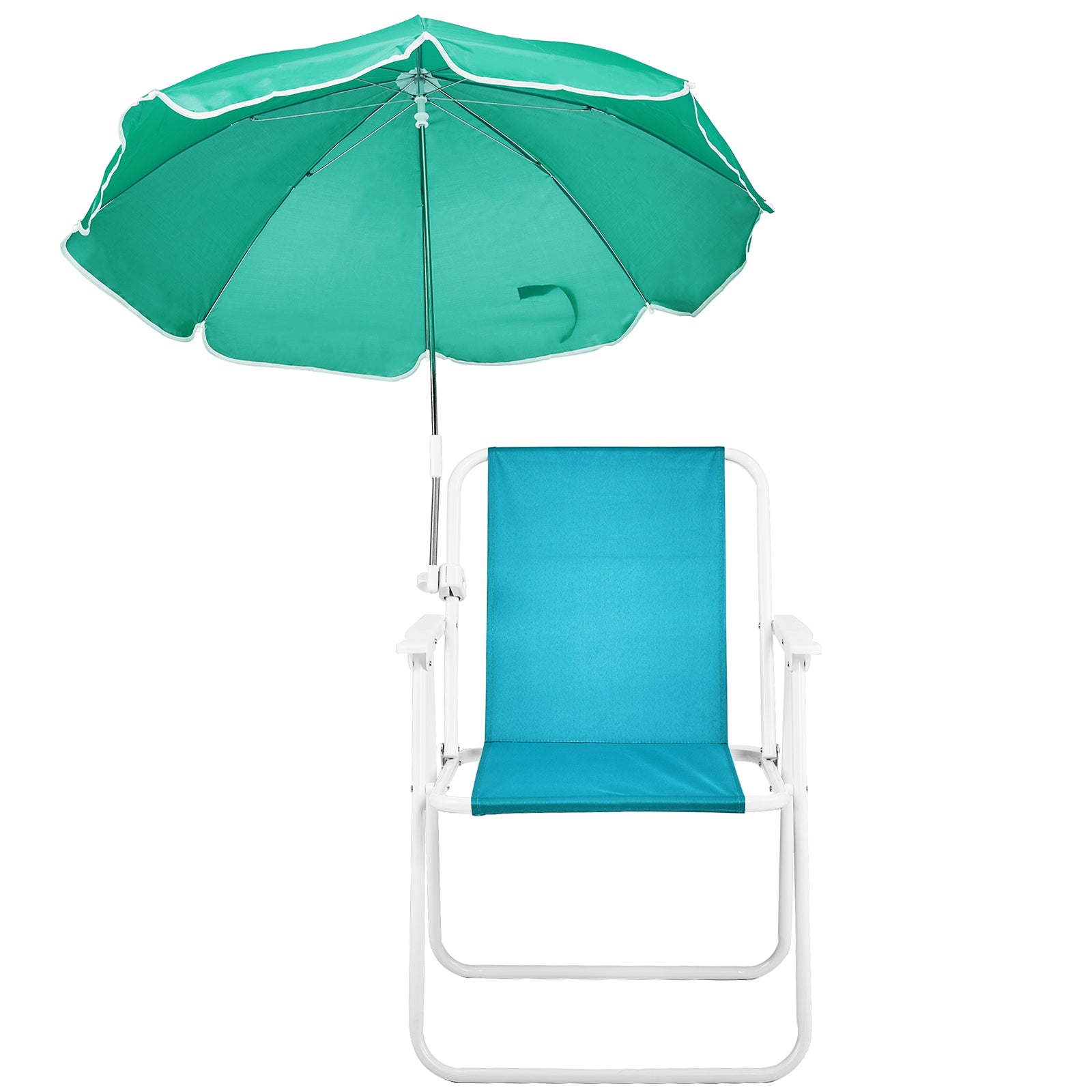HAOYYE Folding Beach Chair with Umbrella for Adults, Lightweight Portable Camping Chair with Cup Holder and Carry Bag, 265lbs Capacity for Travel, Picnic, Patio, Poolside, Fishing, Concert, Outdoor Relaxation and Backyard Lounging, Mint Green