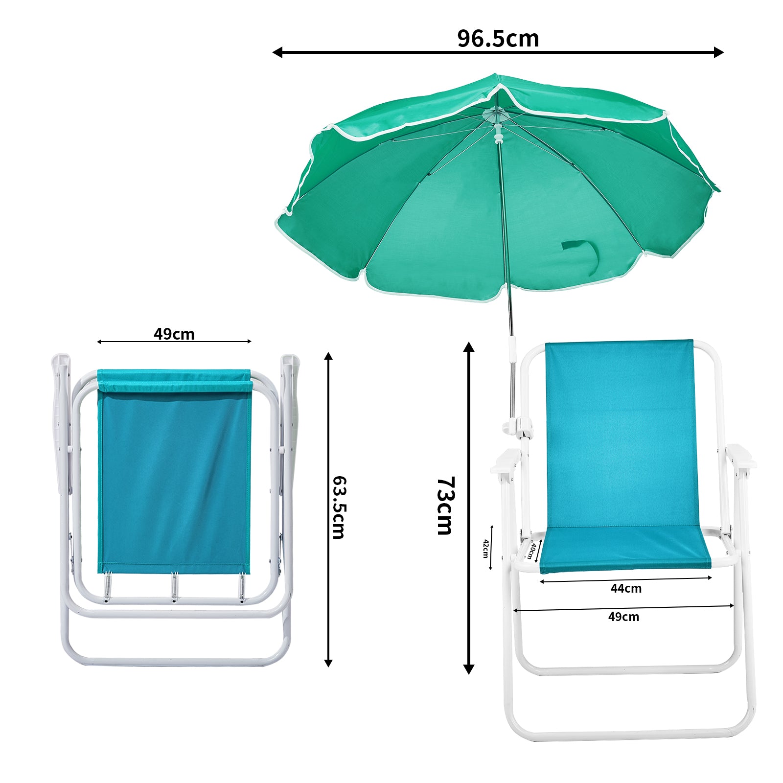 HAOYYE Folding Beach Chair with Umbrella for Adults, Lightweight Portable Camping Chair with Cup Holder and Carry Bag, 265lbs Capacity for Travel, Picnic, Patio, Poolside, Fishing, Concert, Outdoor Relaxation and Backyard Lounging, Mint Green