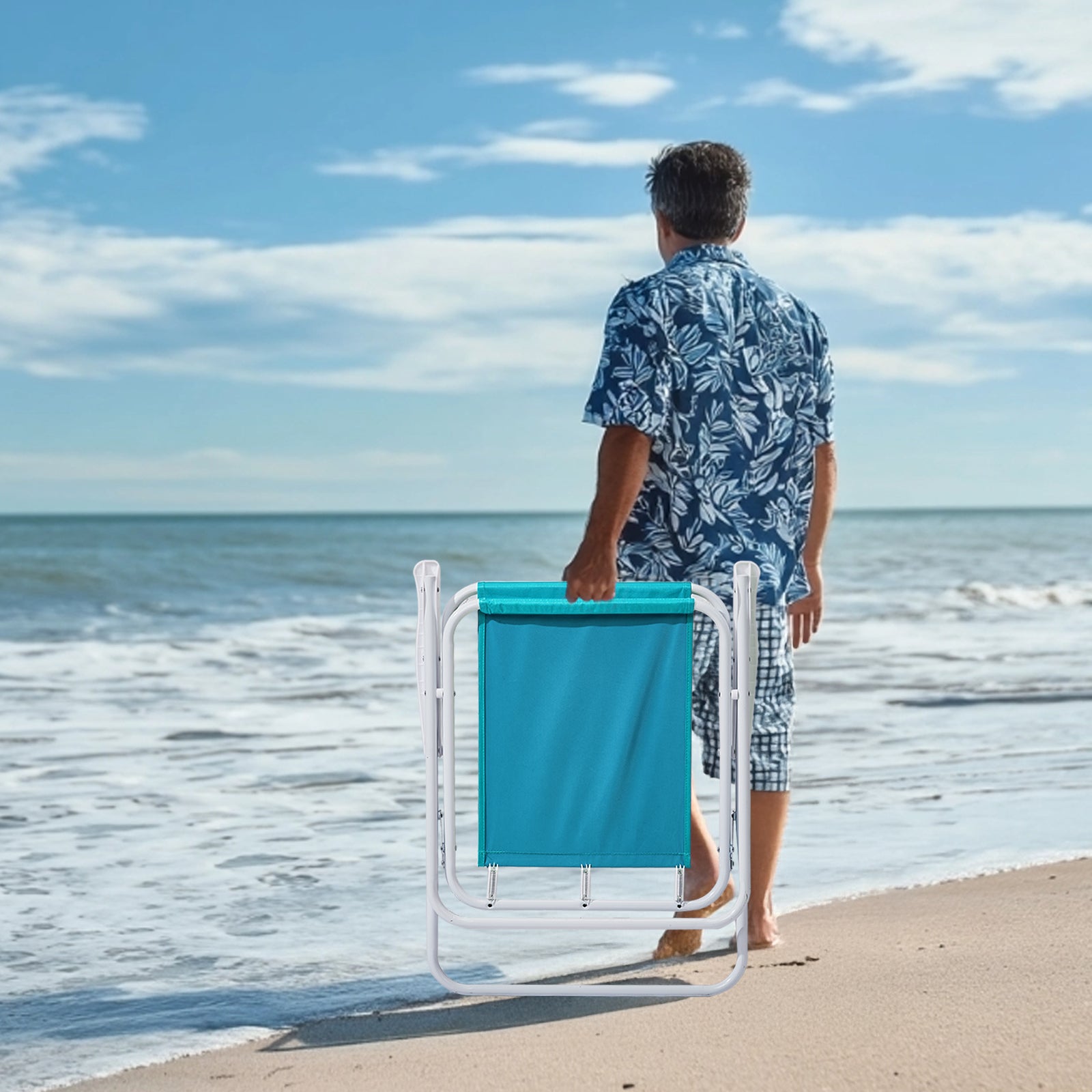 HAOYYE Folding Beach Chair with Umbrella for Adults, Lightweight Portable Camping Chair with Cup Holder and Carry Bag, 265lbs Capacity for Travel, Picnic, Patio, Poolside, Fishing, Concert, Outdoor Relaxation and Backyard Lounging, Mint Green