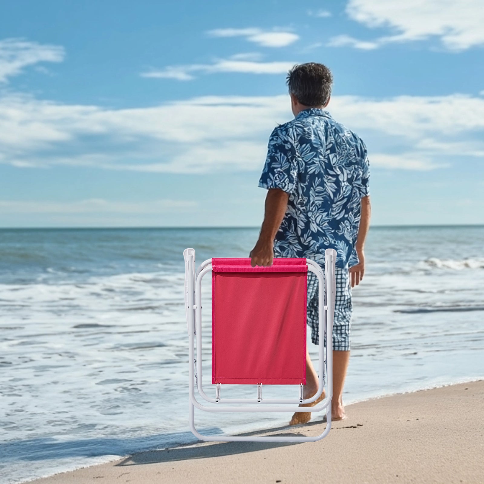 HAOYYE Folding Beach Chair with Umbrella for Adults, Lightweight Portable Camping Chair with Cup Holder and Carry Bag, 265lbs Capacity for Travel, Picnic, Poolside, Patio, Hiking, Fishing, Outdoor Concerts and Backyard Relaxation, Pink