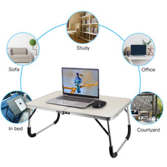 HAOYYE Foldable Laptop Table for Bed and Sofa Lightweight Portable Notebook Desk for Reading Writing Breakfast Work Study Lap Tray for Couch Floor Dorm Easy to Store and Use Modern Design