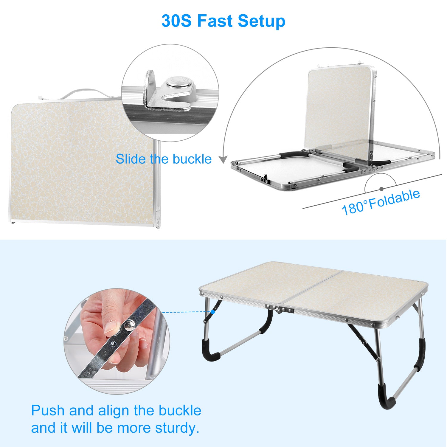 HAOYYE Foldable Laptop Table for Bed and Sofa Lightweight Portable Notebook Desk for Reading Writing Breakfast Work Study Lap Tray for Couch Floor Dorm Easy to Store and Use Modern Design