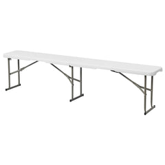 HAOYYE 6FT Outdoor Foldable Bench with Sturdy Metal Frame and Comfortable Seating Surface, Weather Resistant Patio Garden Bench for Courtyard Balcony Porch Lawn and Public Spaces, Easy to Store and Move