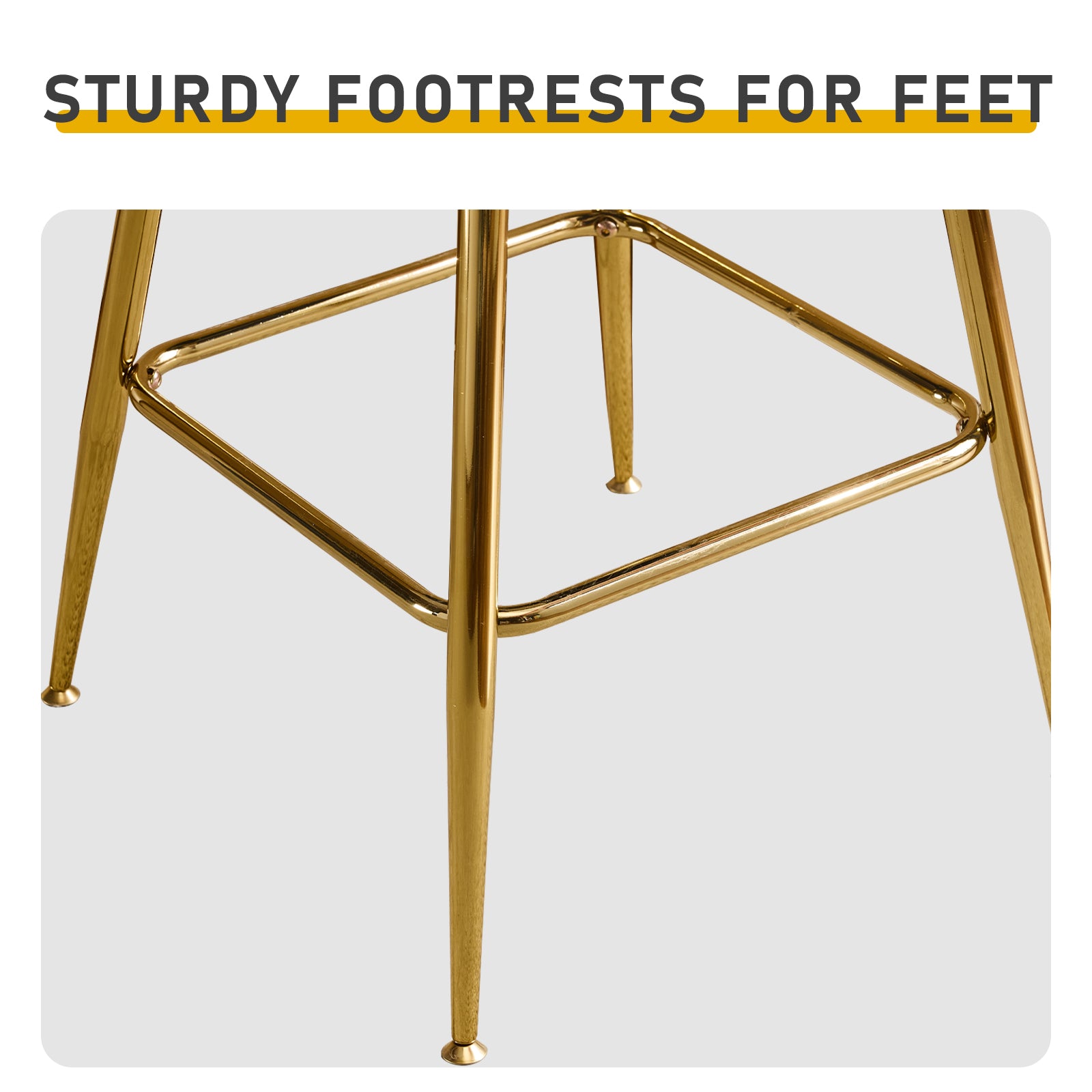 HAOYYE Set Of 2 Thick Corduroy Bar Stools With Gold-Plated Iron Feet, Blue Upholstered Counter Height Stools For Kitchen Island Breakfast Bar, Stylish And Durable Seating For Home And Commercial Use