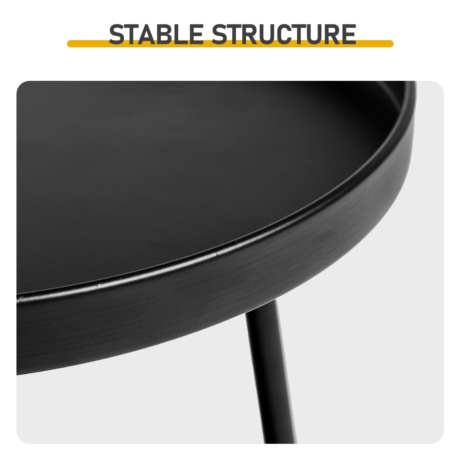 HAOYYE Patio Side Table Round Metal End Table with 2 Tiers Modern Outdoor Coffee Table Small Accent Table for Balcony Porch Living Room Bedroom Garden Durable and Stylish for Indoor Outdoor Use Black