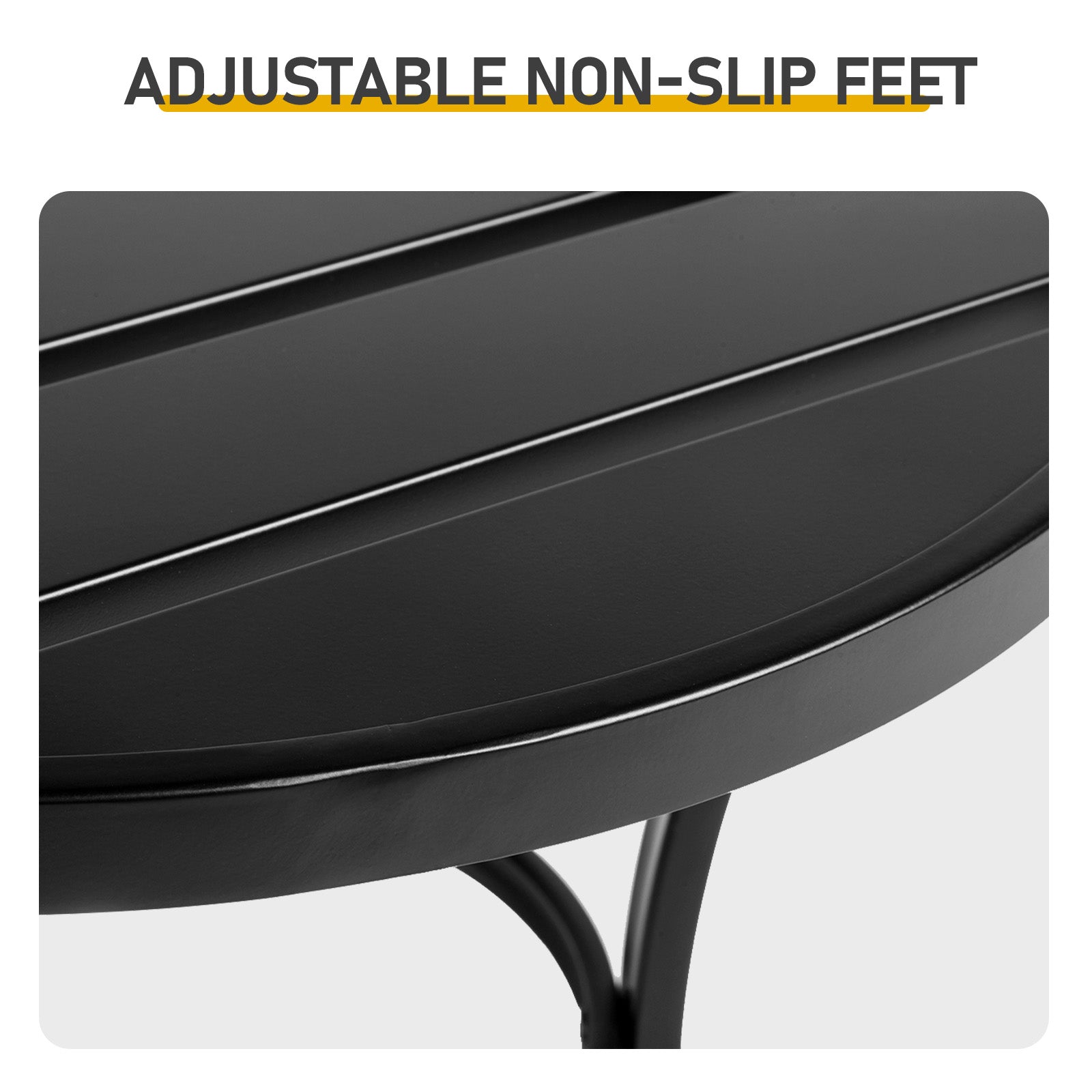 HAOYYE Outdoor Round Side Table Small Metal Patio End Table Coffee Bistro Table Versatile Black Finish Durable Weather-Resistant Design Perfect for Indoor and Outdoor Use Balcony Living Room Patio