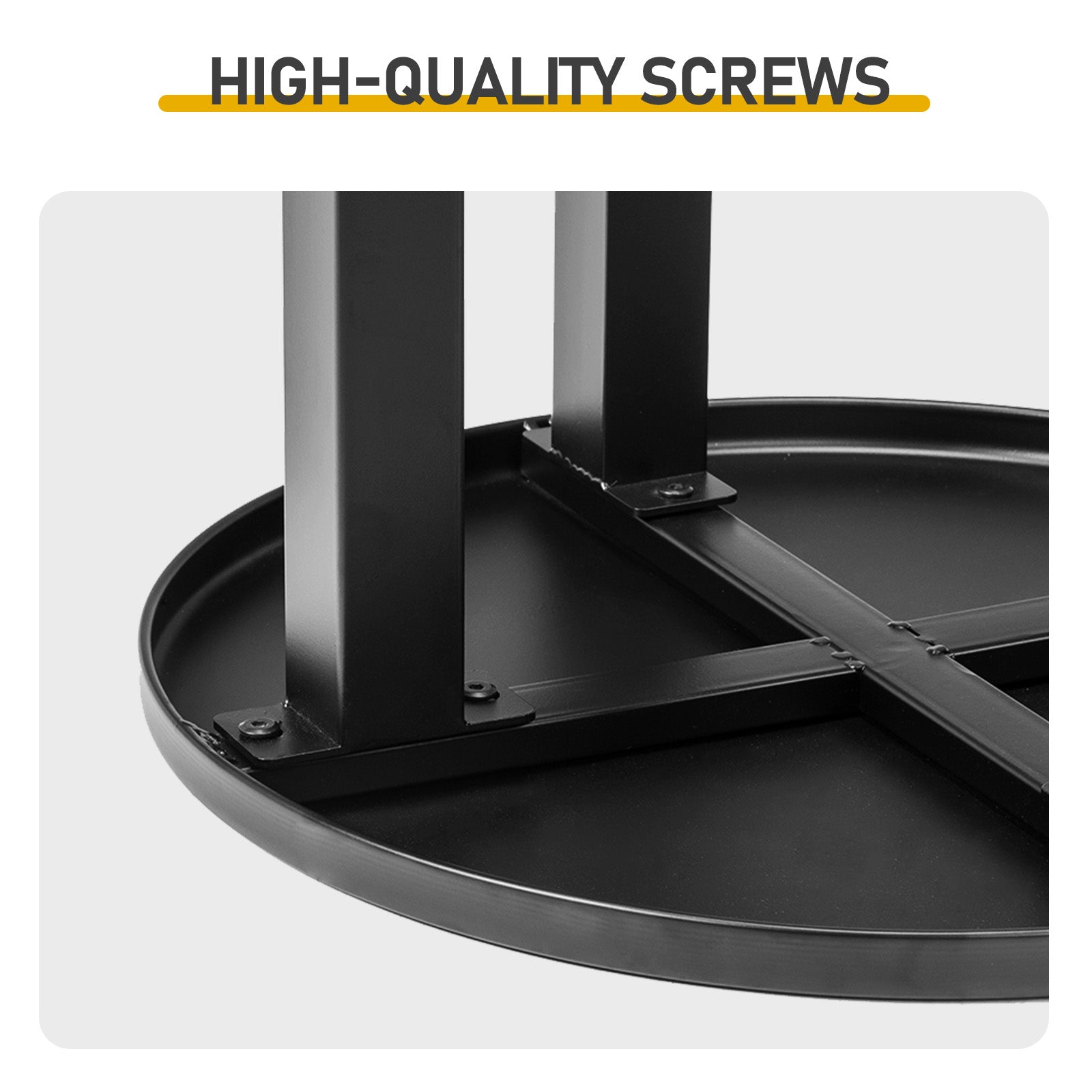 HAOYYE Outdoor Metal Round Side Table Weather Resistant Patio End Table with Stylish Black Finish Small Coffee Bistro Table for Balcony Porch Living Room Garden Backyard Indoor Outdoor Use Modern Minimalist Design