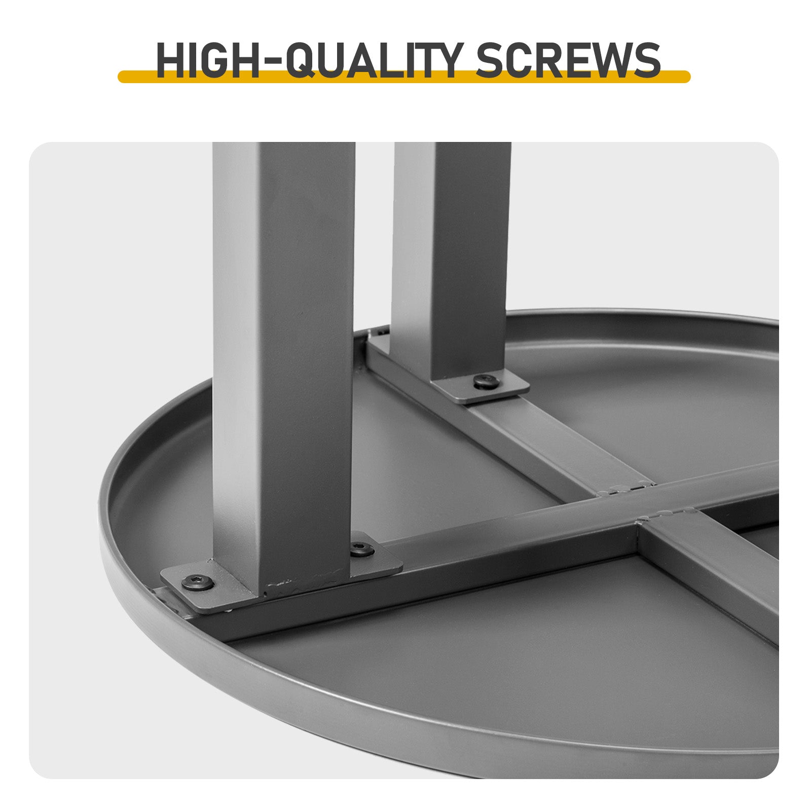 HAOYYE Outdoor Metal Round Table Weather Resistant Patio End Table Side Table Coffee Bistro Table Versatile Grey Finish for Indoor and Outdoor Use Durable Modern Design for Balcony Living Room Garden