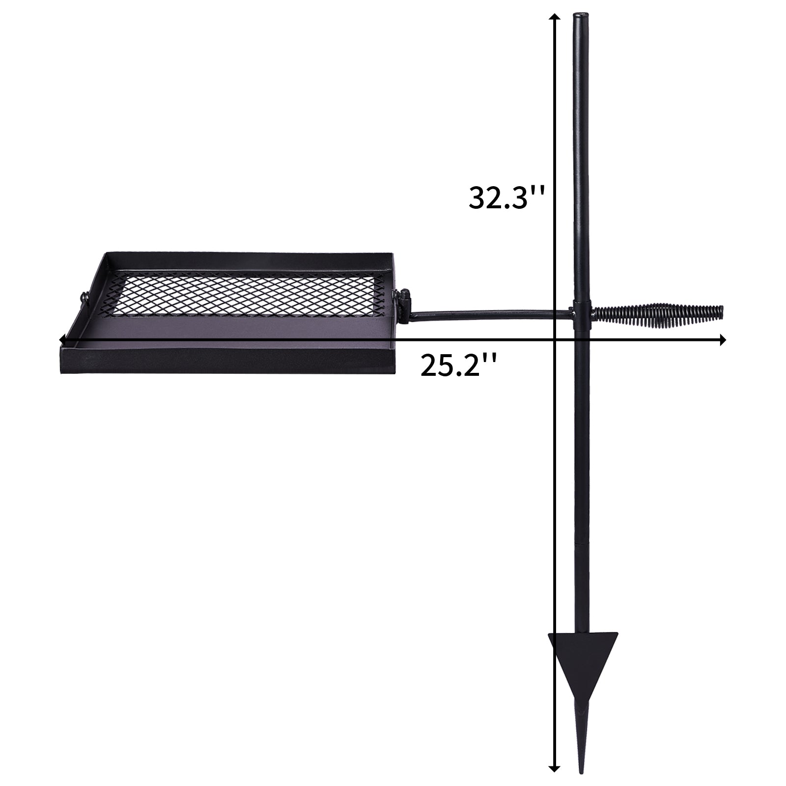 HAOYYE Black Folding Swivel Campfire Grill Portable Cooking Grate Over Fire Pit Lightweight Camp Fire Rack with Carrying Bag for Outdoor Camping BBQ