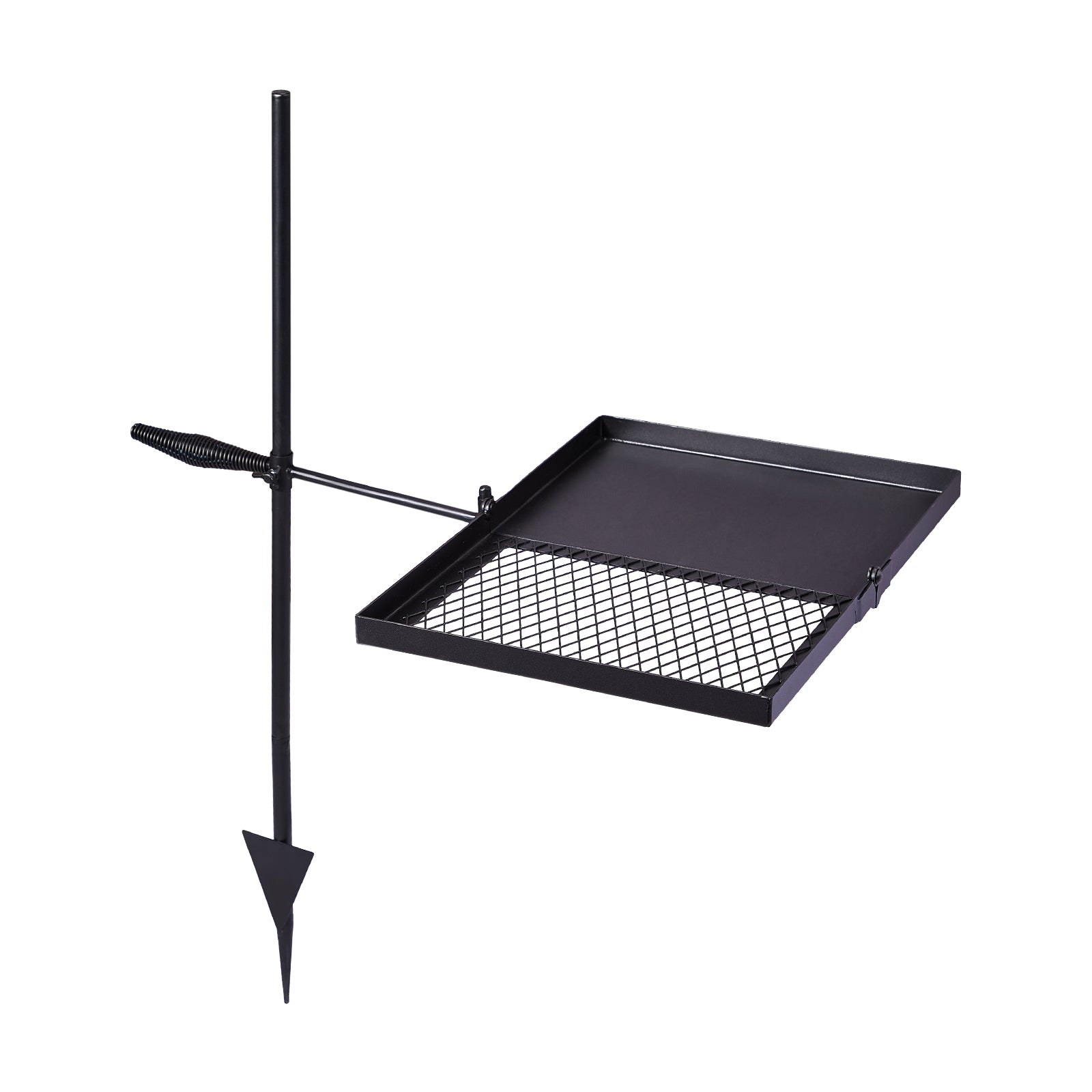 HAOYYE Black Folding Swivel Campfire Grill Portable Cooking Grate Over Fire Pit Lightweight Camp Fire Rack with Carrying Bag for Outdoor Camping BBQ