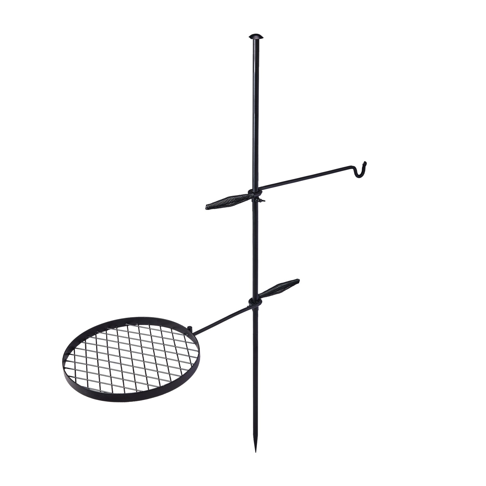 HAOYYE Swivel Campfire Grill with Height Adjustable Grill Grate and Hanger Rod, Portable Open Fire Cooking Equipment with Carry Bag for Camping, Tailgating, Backyard Bonfires, and Outdoor Adventures
