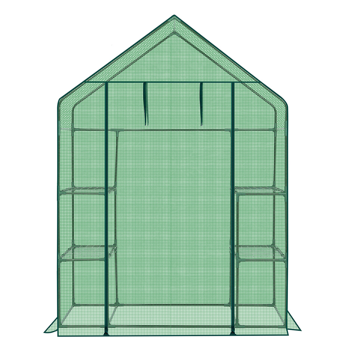 HAOYYE Mini Walk-In Greenhouse with Durable Waterproof PE Cover and Four Spacious Shelves, Portable Indoor and Outdoor Plant Growing Greenhouse for Garden Backyard Patio Balcony, Green