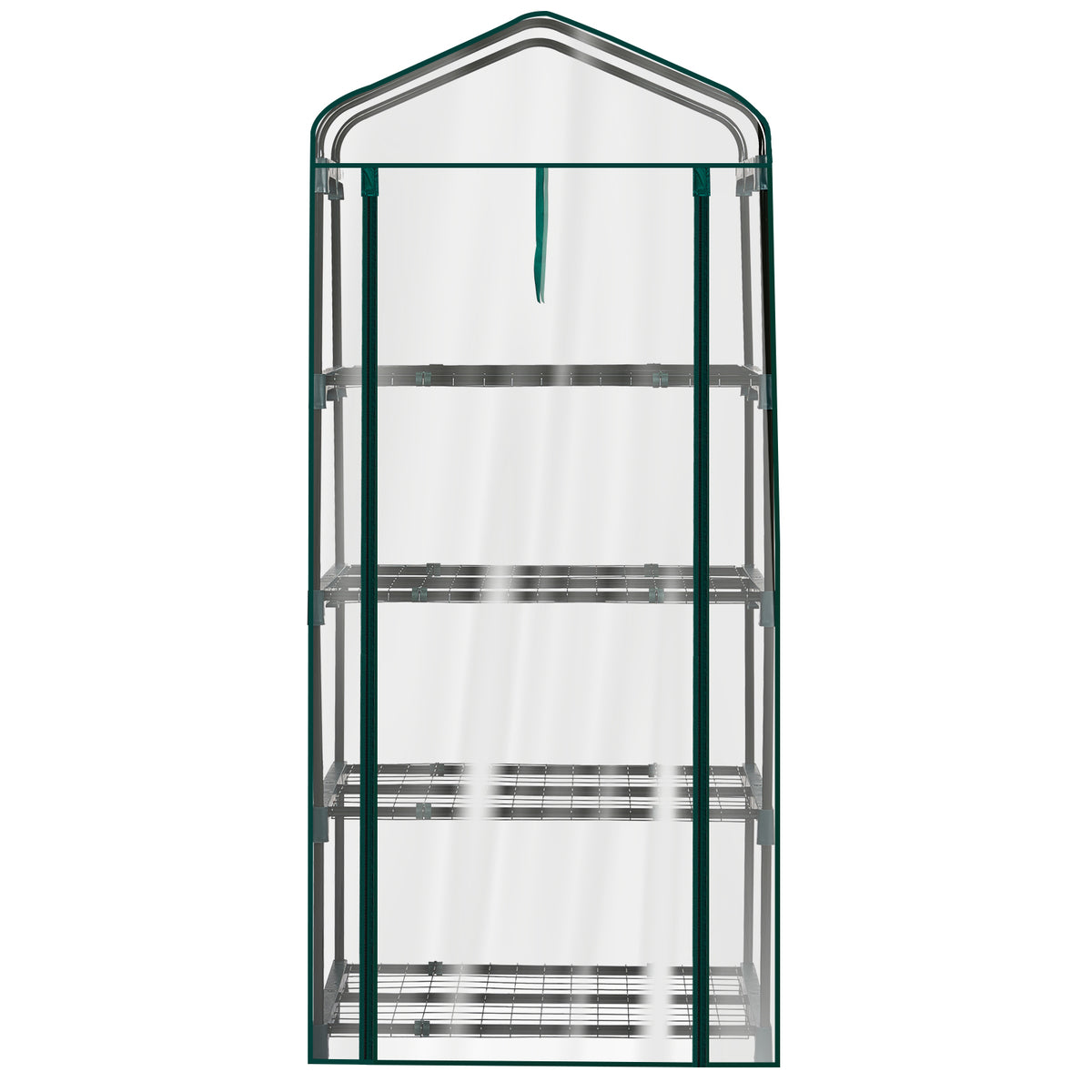 HAOYYE 4 Tier Mini Greenhouse with Transparent PVC Cover and Roll-Up Zipper Door, Portable Waterproof Plant Shelter for Indoor Outdoor Gardening, Patio Balcony or Backyard Use