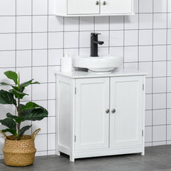 HAOYYE Bathroom Storage Cabinet with Adjustable Shelves and Drawer, Freestanding Floor Cabinet with Door, Slim Modern Organizer for Bathroom, Living Room, Entryway, White