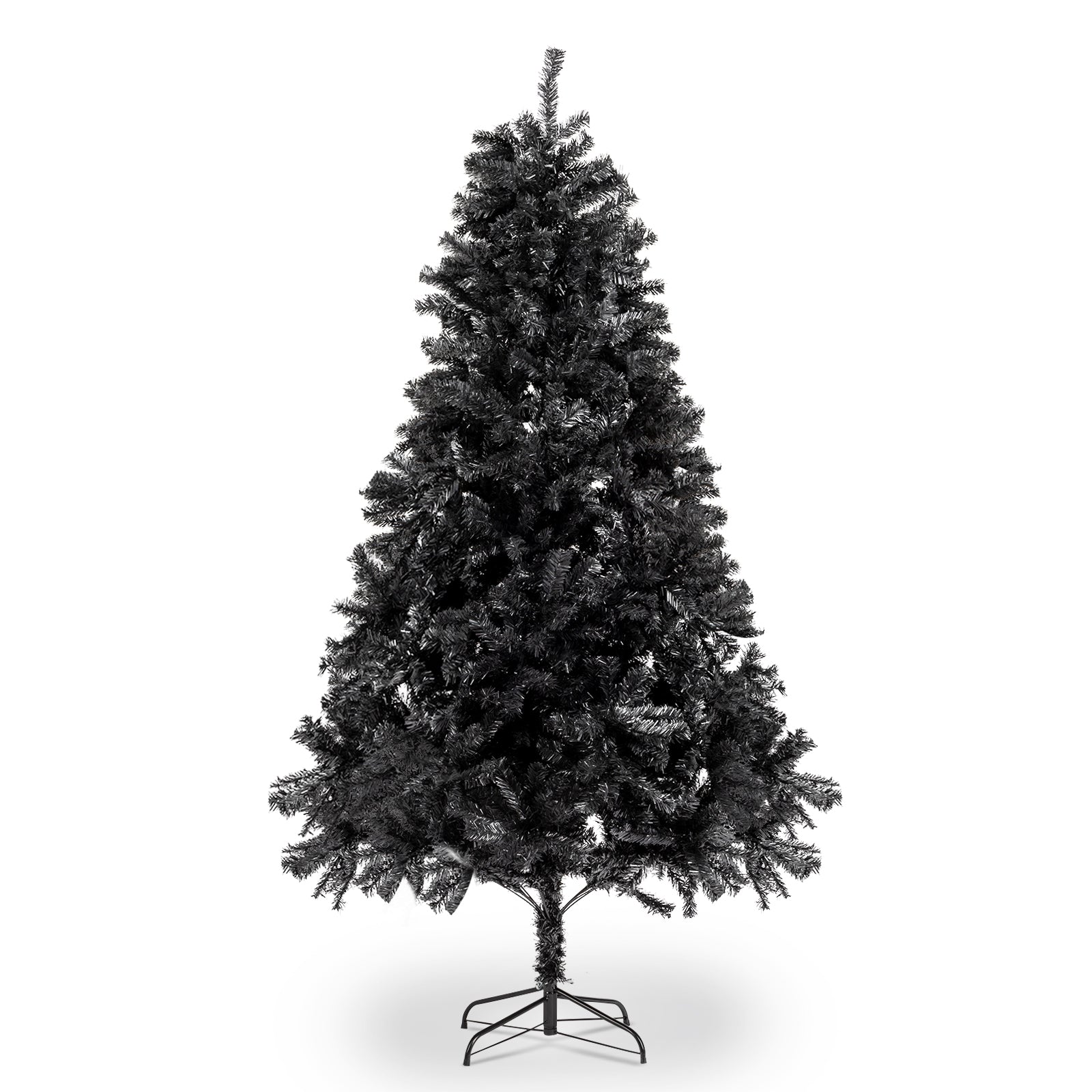 HAOYYE Black Christmas Tree Artificial PVC Holiday Decoration Tree with 1050 Realistic Branch Tips Stable Metal Base Easy Assembly Flame-Resistant for Home Office Indoor Winter Holiday Display