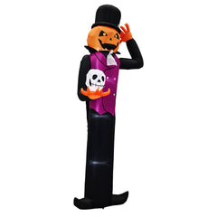 HAOYYE 12FT Giant Halloween Inflatable Pumpkin Man Holding Skull with Built-in LED Lights, Perfect for Holiday Party, Garden, Lawn, Yard, and Patio Décor, Eye-Catching Outdoor Halloween Decoration