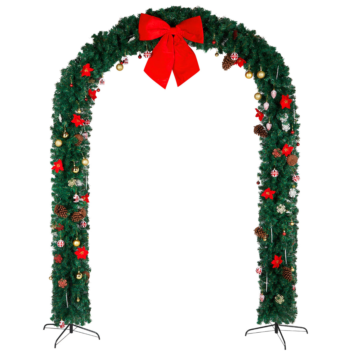 HAOYYE PVC Christmas Arch Decoration, Festive Holiday Doorway Arch with Lights, Outdoor Garden Entrance Decor, Durable Waterproof Christmas Party Decoration for Yard, Patio, Porch, Indoor and Outdoor Use