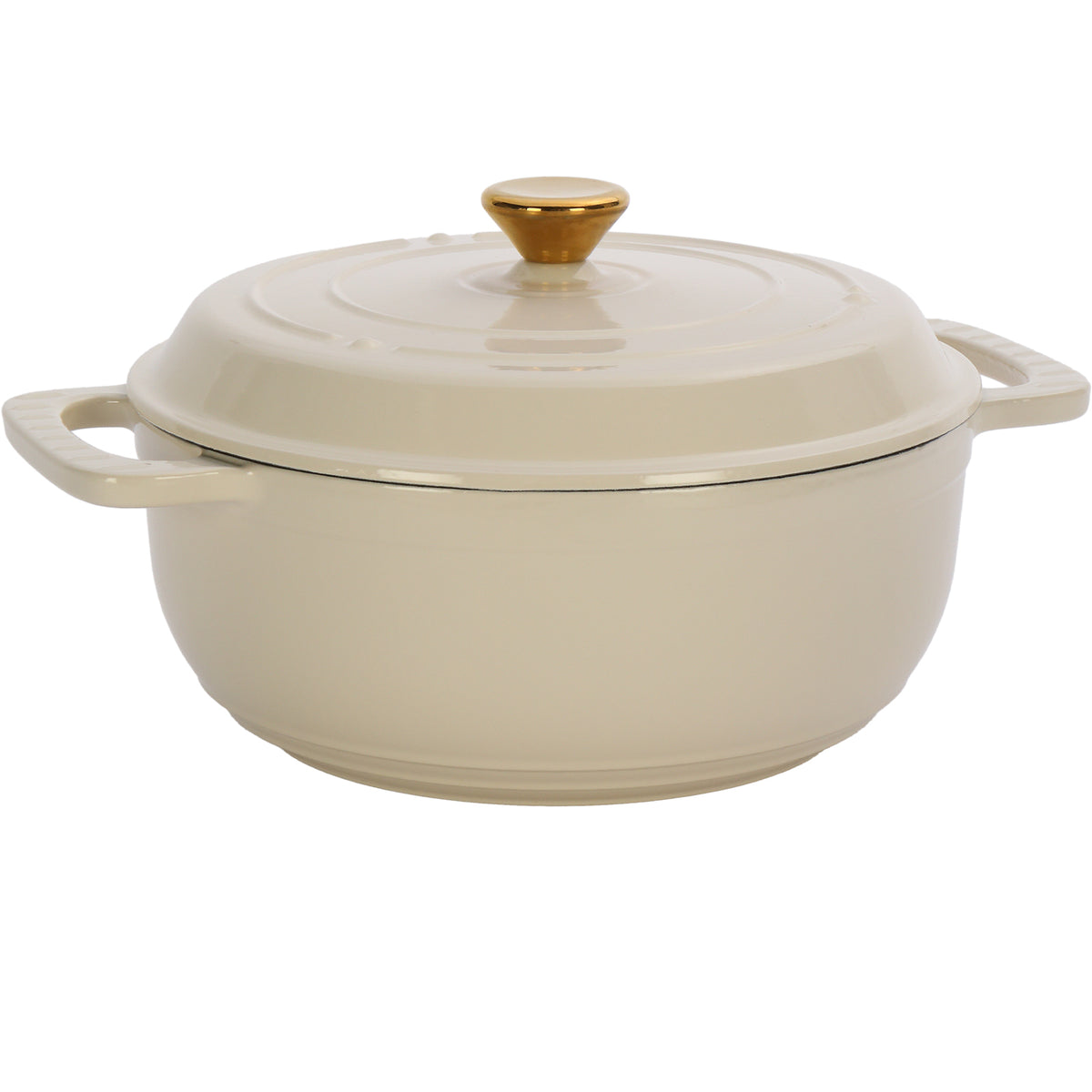 HAOYYE Cast Iron 6QT Cooking Pot Ceramic White Enamel Coating with Two Silicone Gloves Heavy Duty Durable Dutch Oven for Stovetop Oven and Outdoor Cooking Perfect for Stews Soups Casseroles and Everyday Meals
