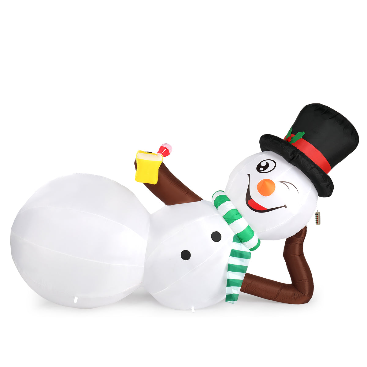 HAOYYE 9.8 FT Inflatable Lighted Christmas Lying Snowman Outdoor Holiday Yard Lawn Garden Decorations Built-In LED Lights Funny Festive Blow Up Décor for Party Front Porch Display