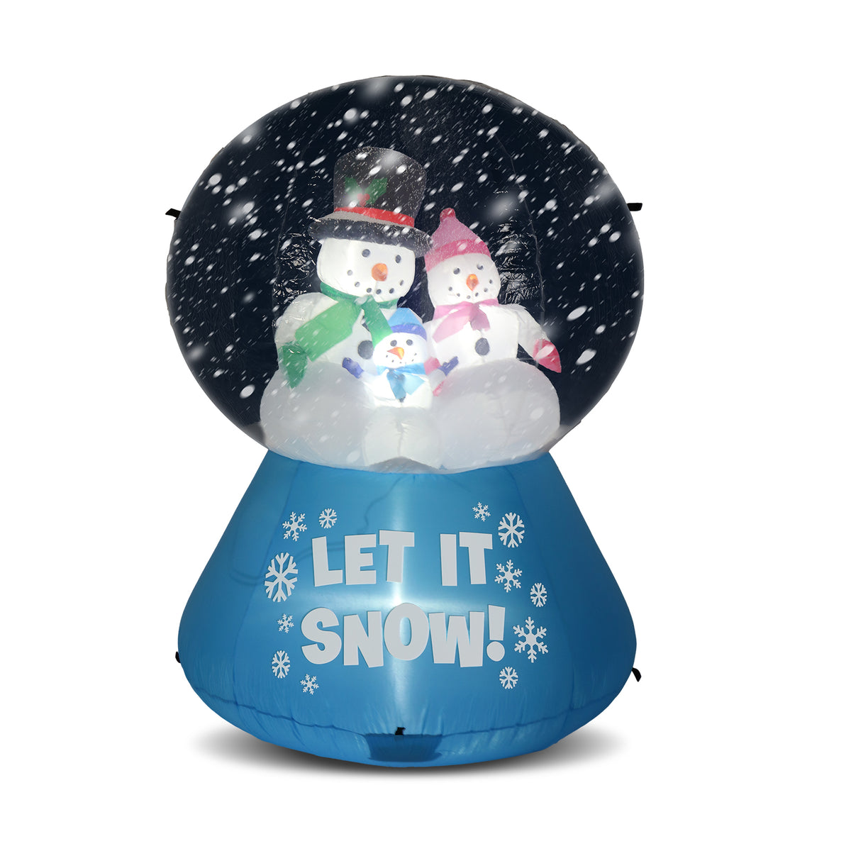 HAOYYE 5.9 FT Inflatable Lighted Christmas Snow Globe with Snowman Family Outdoor Holiday Yard Lawn Garden Decorations Built-In LED Lights Funny Festive Blow Up Décor for Party Front Porch