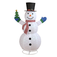 HAOYYE 5.7FT Lighted Snowman Holding Small Tree Christmas Yard Decorations, Pre-Lit Pull Up Snowman with 200 Warm White LEDs, Festive Outdoor and Indoor Holiday Display, Christmas Lighted Decor for Home and Garden