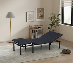 HAOYYE Adjustable Bed Base, Motorized Head and Foot Incline, Three-Fold Design, Quick and Easy Assembly, Space-Saving Heavy Duty Construction, Durable and Stylish Modern Home Furniture, Versatile and Functional for Bedroom Comfort